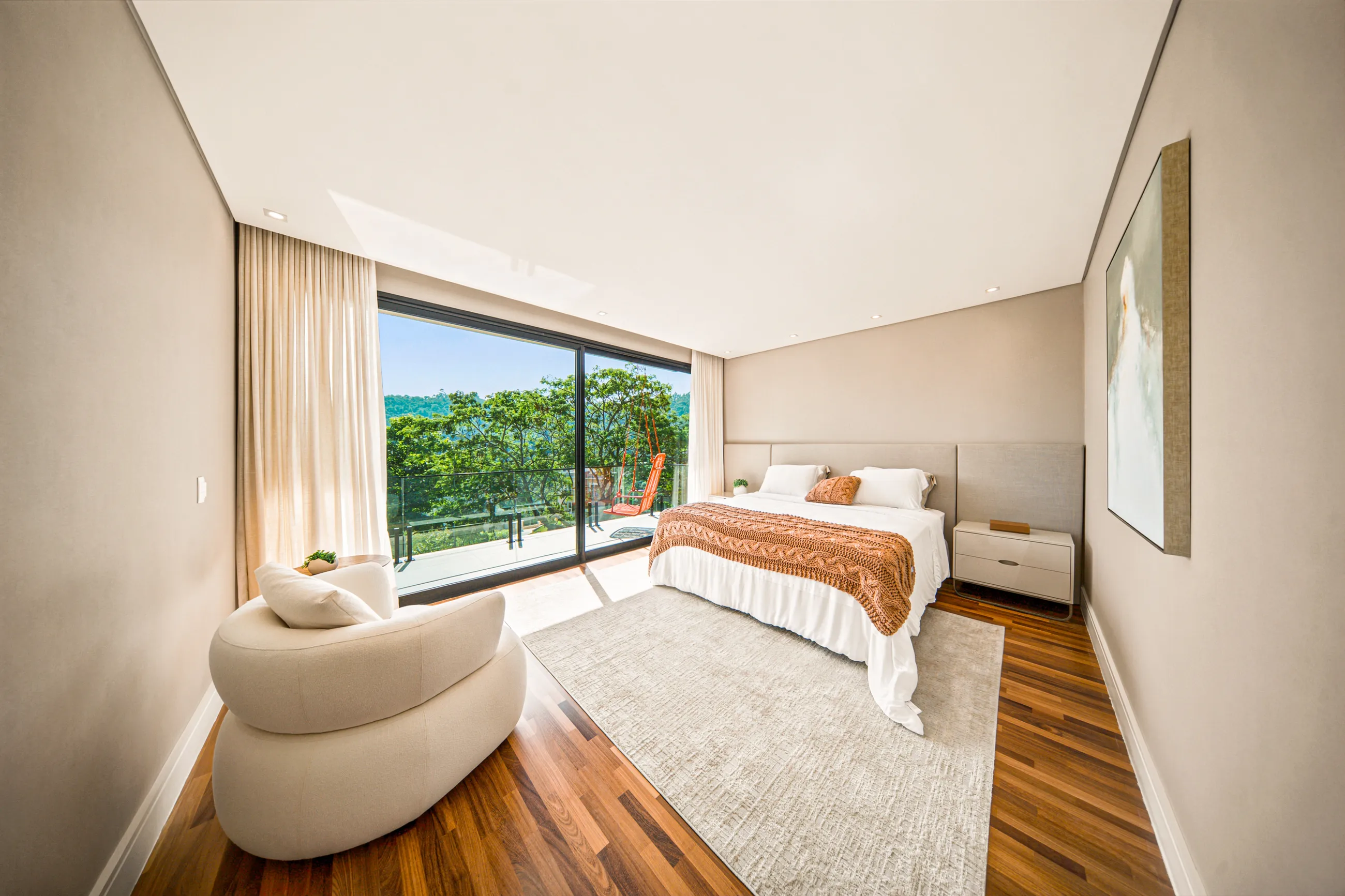 Residência Contemporânea de Esquina com 5 Suítes, Elevador e Piscina com SPA em Alphaville