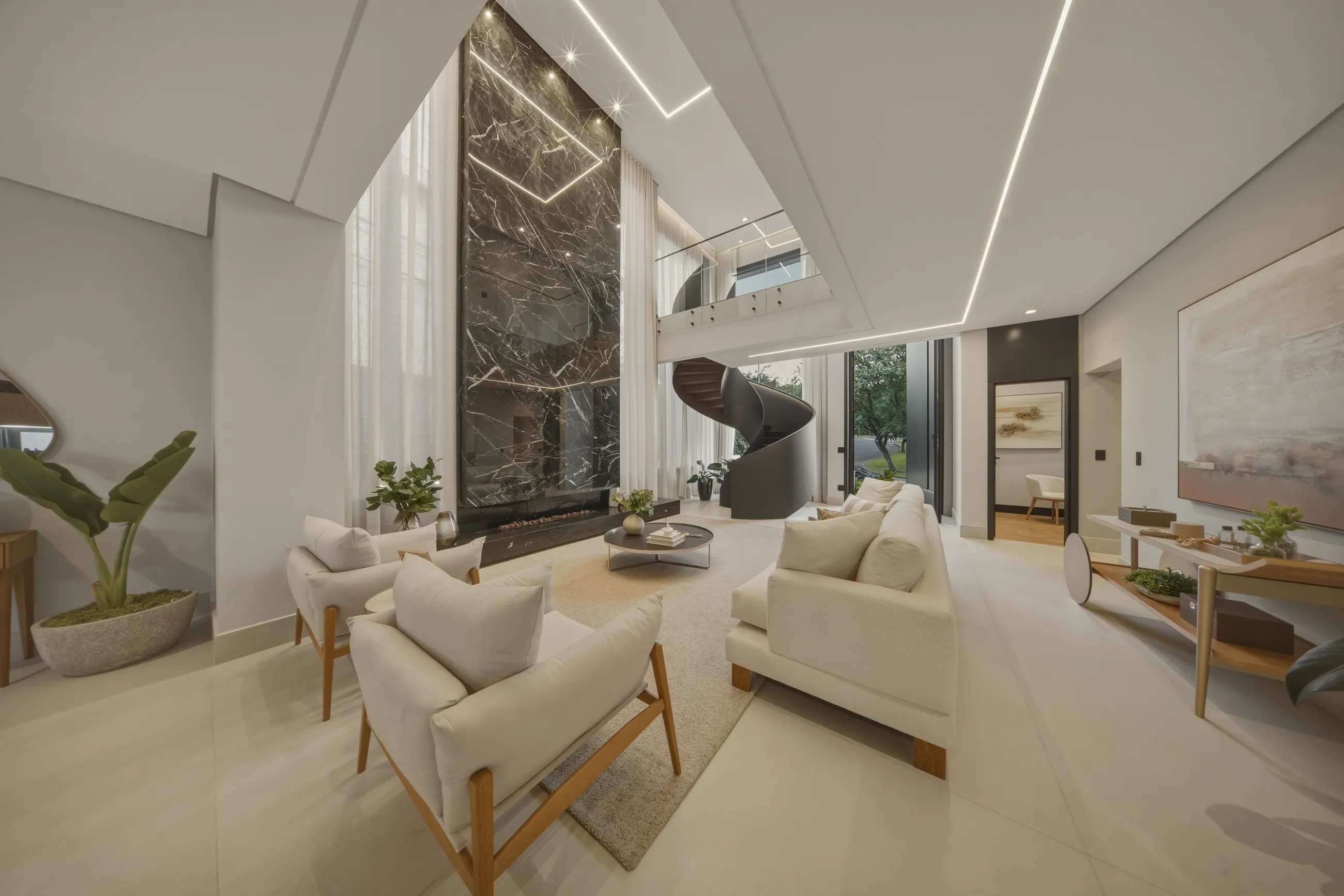 Casa Contemporânea no Tamboré 11 com Escada Escultural e Acabamentos Premium