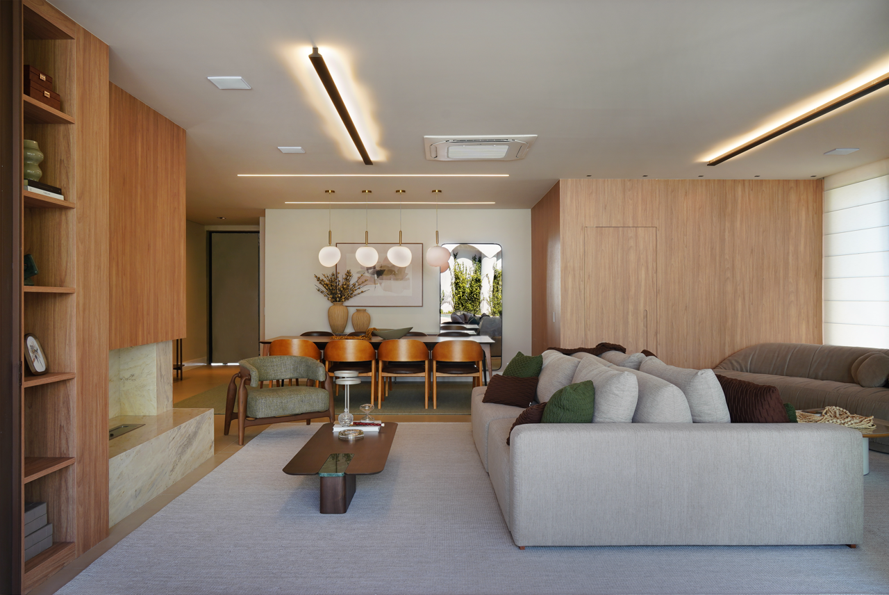 Casa mobiliada em tons naturais - Residencial Melville - Alphaville SP